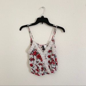 H&M rose patterned tank top